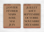 Planches stickers "Mois de l'année" - 6 ou 12 mois - Plusieurs polices d'écriture disponibles - Bullet Journal & Planner