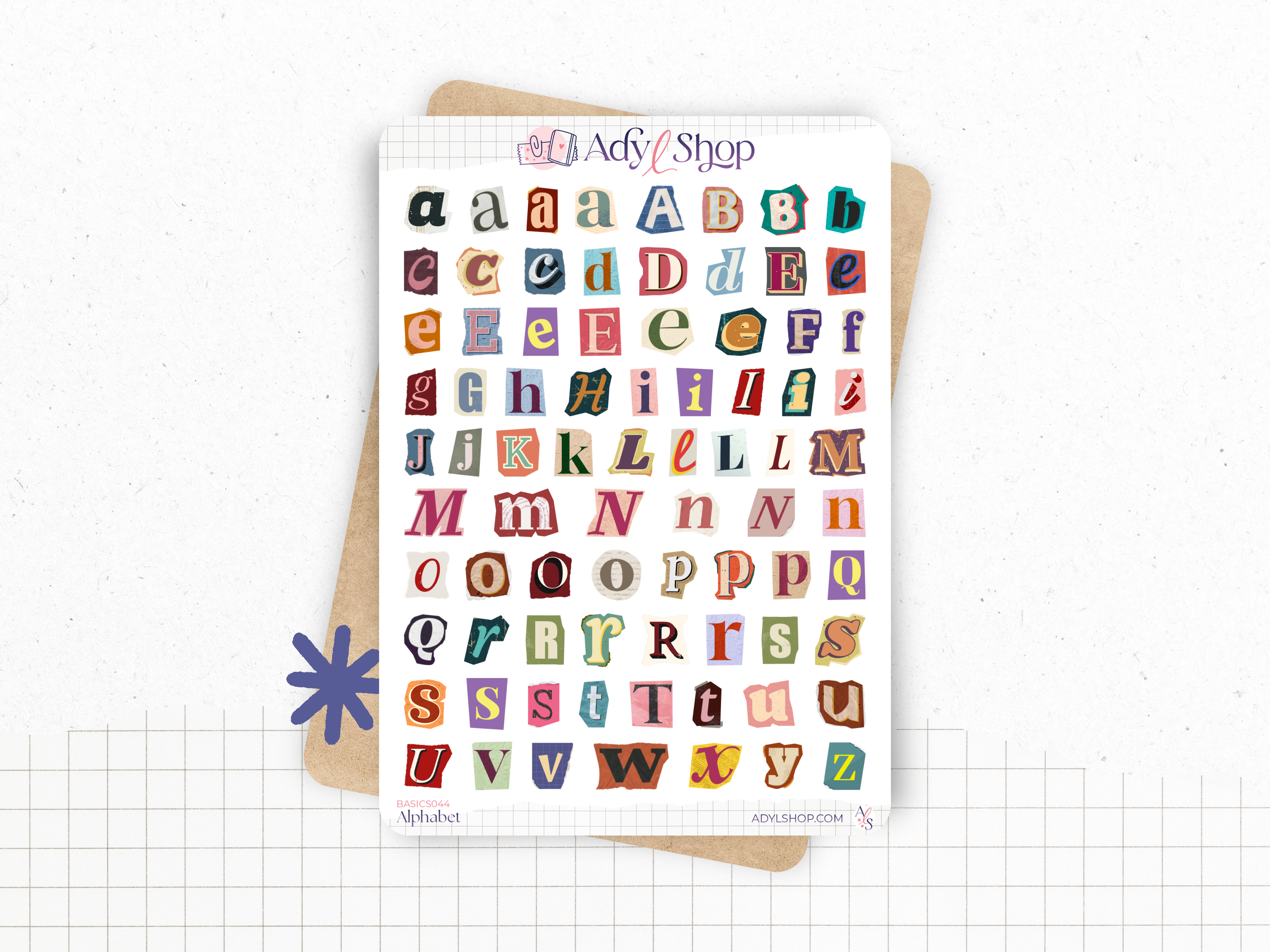 Planche de stickers Alphabet “Magazine” – Lettres découpées (1,3 cm) | Journaling, Bullet Journal, Scrapbooking