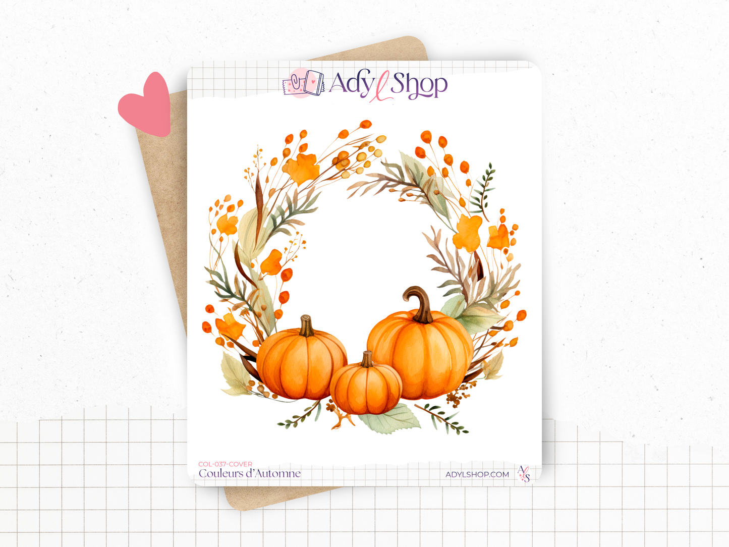 Sticker sheets - "Colors of Fall" - Watercolor illustrations : autumn, pumpkin, leaves, coffee - Bullet Journal / Planner sticker sheet
