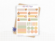 Sticker sheets - "Colors of Fall" - Watercolor illustrations : autumn, pumpkin, leaves, coffee - Bullet Journal / Planner sticker sheet
