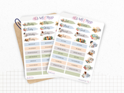 Sticker sheets - "Book Lover" - Watercolor illustrations : stack of books, reading, library - Bullet Journal / Planner sticker sheet