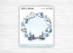 Planches de Stickers "Sous la Neige" - Autocollants sur le thème de l'hiver, froid, Noël - Headers, formes, titres - Bullet Journal/Planner