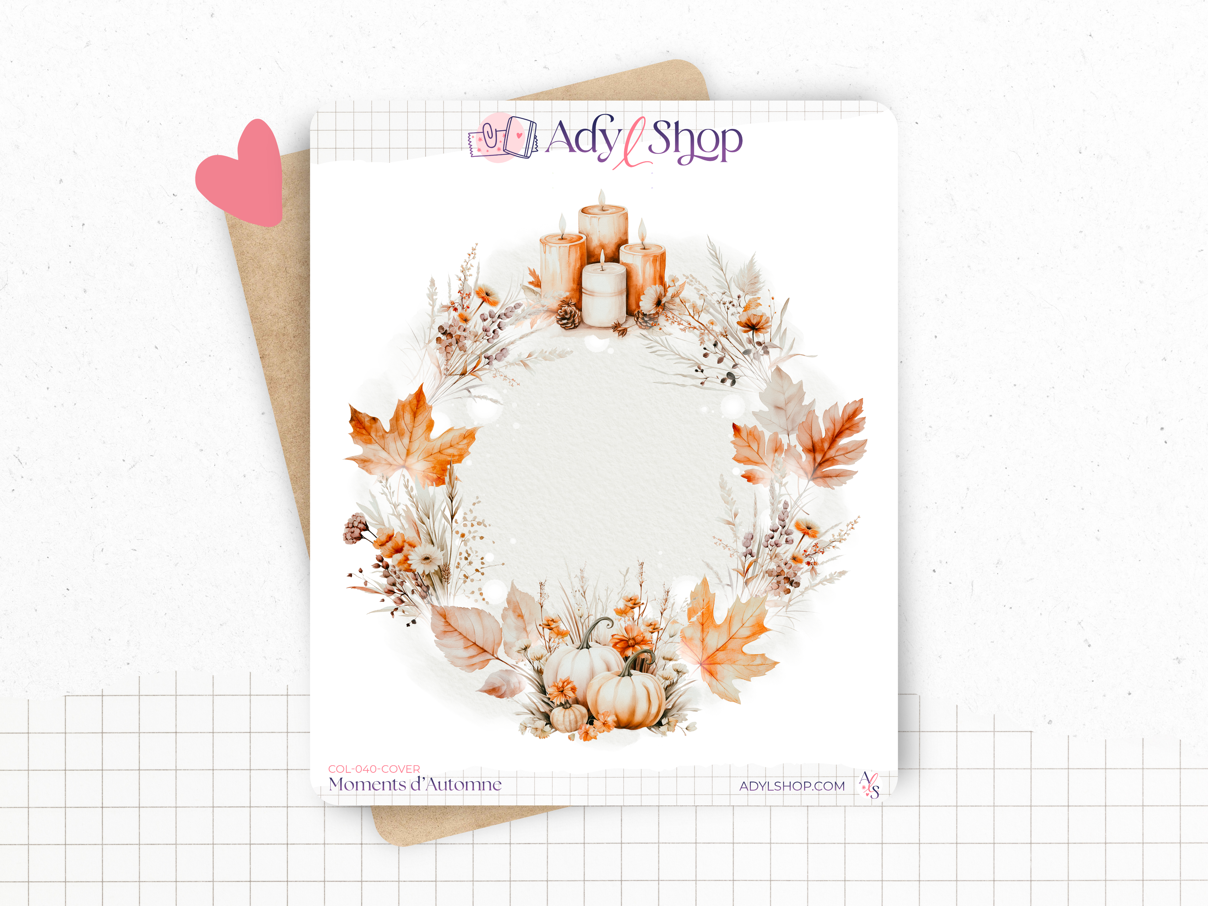 Sticker sheets - "Fall Moments" - Watercolor illustrations : autumn, cozy vibe, soft colors - Cover page - Bullet Journal / Planner sticker sheet