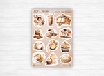 Pack de Stickers "Pause Gourmande" - Autocollants sur le thème de la gourmandise, café, cozy - 10 stickers die-cut - Bullet Journal/Planner