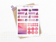 Collection de stickers "Halloween Violet" - Autocollants sur le thème de la magie, sorcellerie, Halloween, spooky - Bullet Journal / Planner