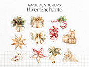 Pack de 11 stickers die-cut sur le thème "Hiver Enchanté"
