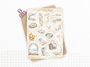 Collection de stickers "Brise Océane" - Autocollants sur le thème de l'été : vacances, plages, océan - Bullet Journal
