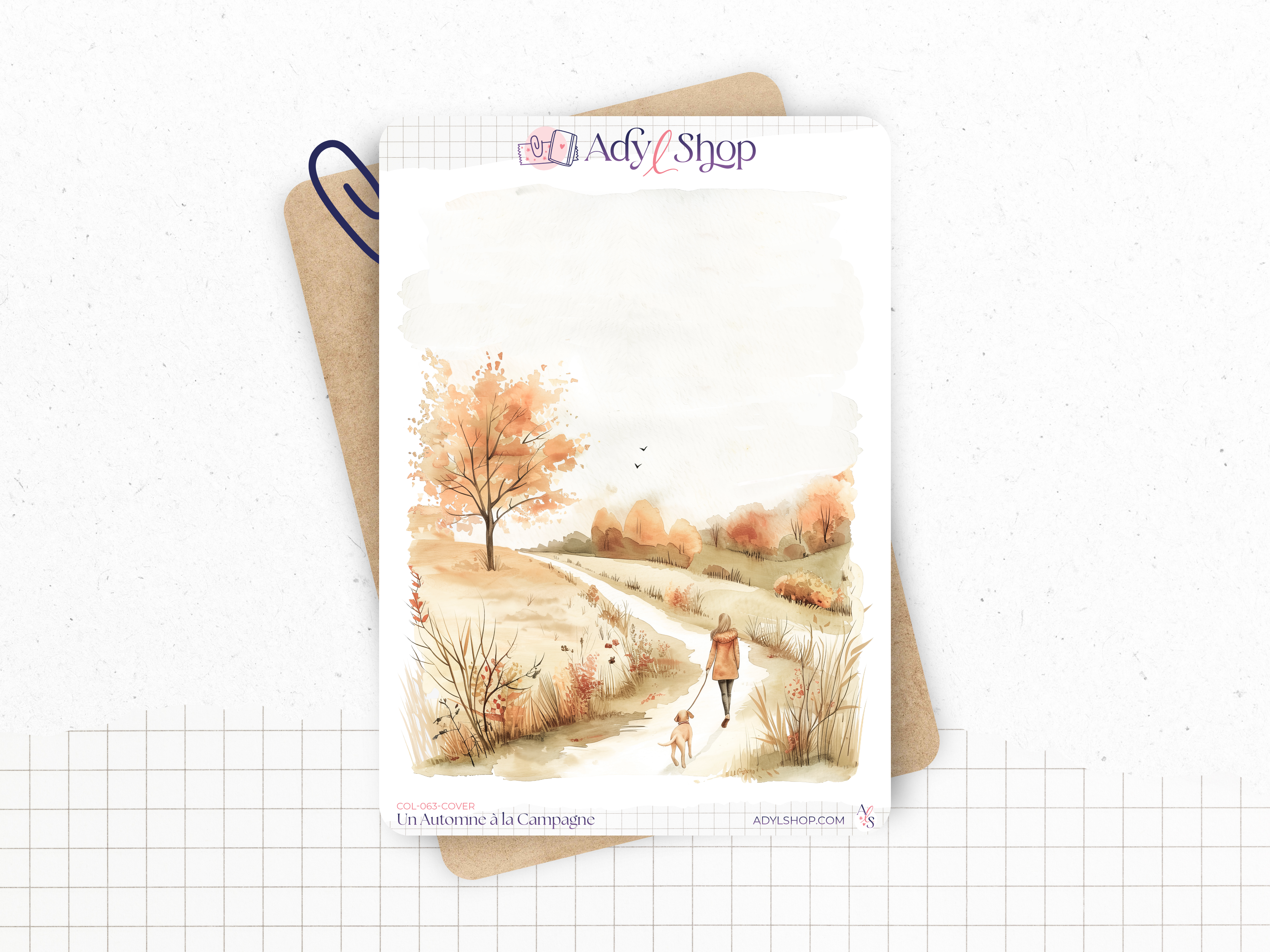 Sticker sheets - "Fall in the Countryside" - Watercolor illustrations - Monthly cover page - Bullet Journal / Planner stickers