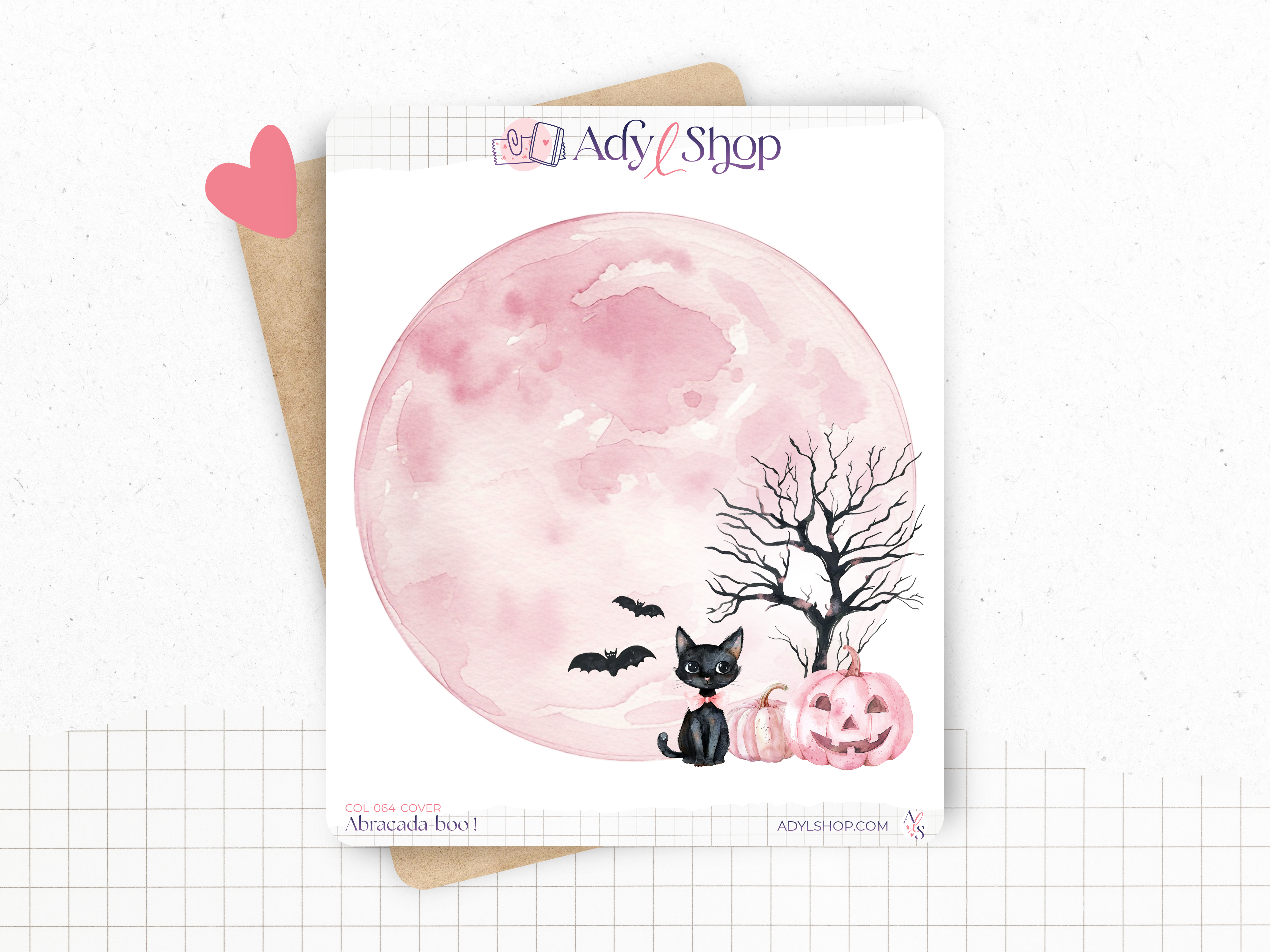 Sticker sheets - "Abracada-boo!" - Watercolor illustrations - Halloween - Cover page - Bullet Journal / Planner stickers