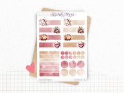Sticker sheets - "Burgundy Fall" - Watercolor illustrations - Bullet Journal / Planner stickers