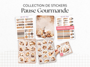 Sticker sheets - "Sweet Treats" - Watercolor illustrations : coffee, chocolate, cozy break, latte - Bullet Journal / Planner sticker sheet