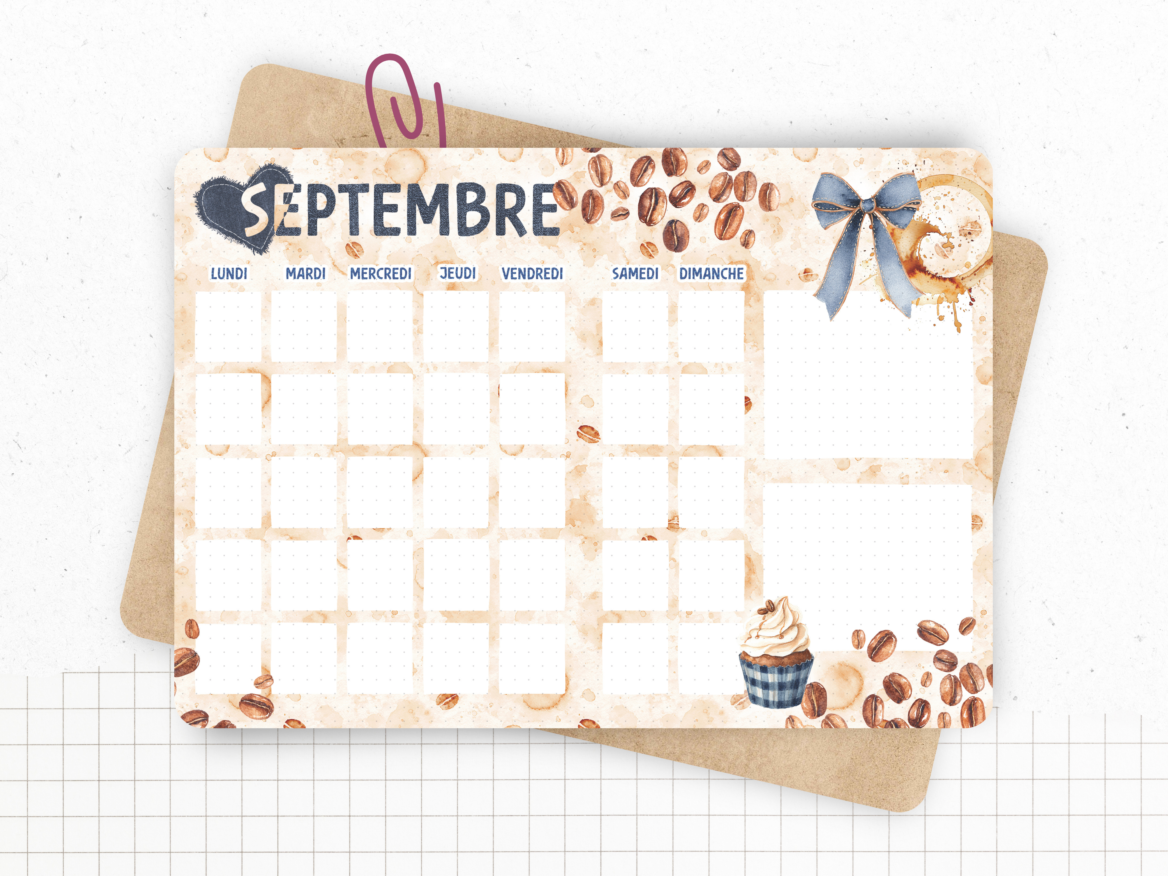 "Denim & Coffee" calendar