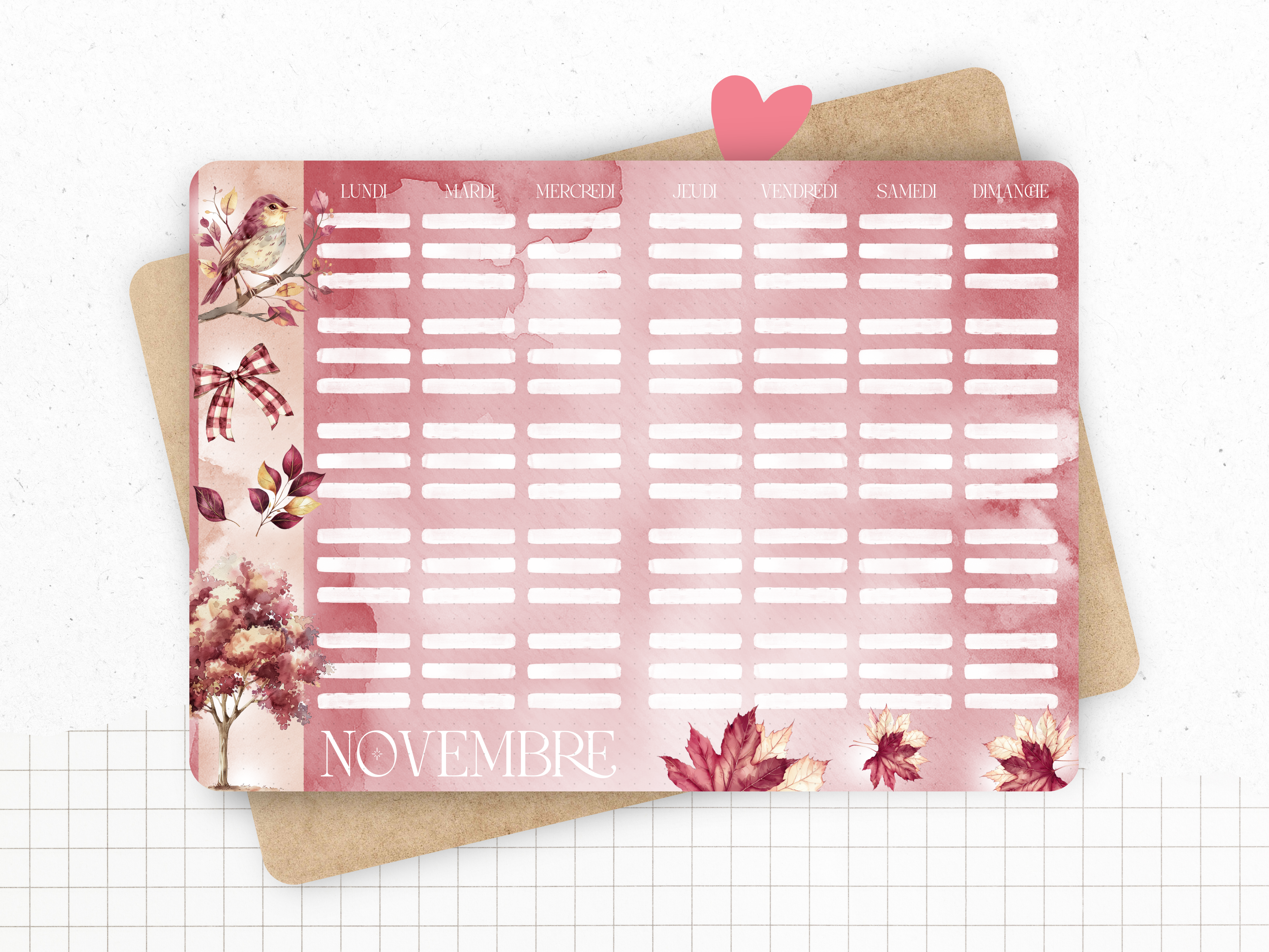 "Burgundy Fall" Calendar