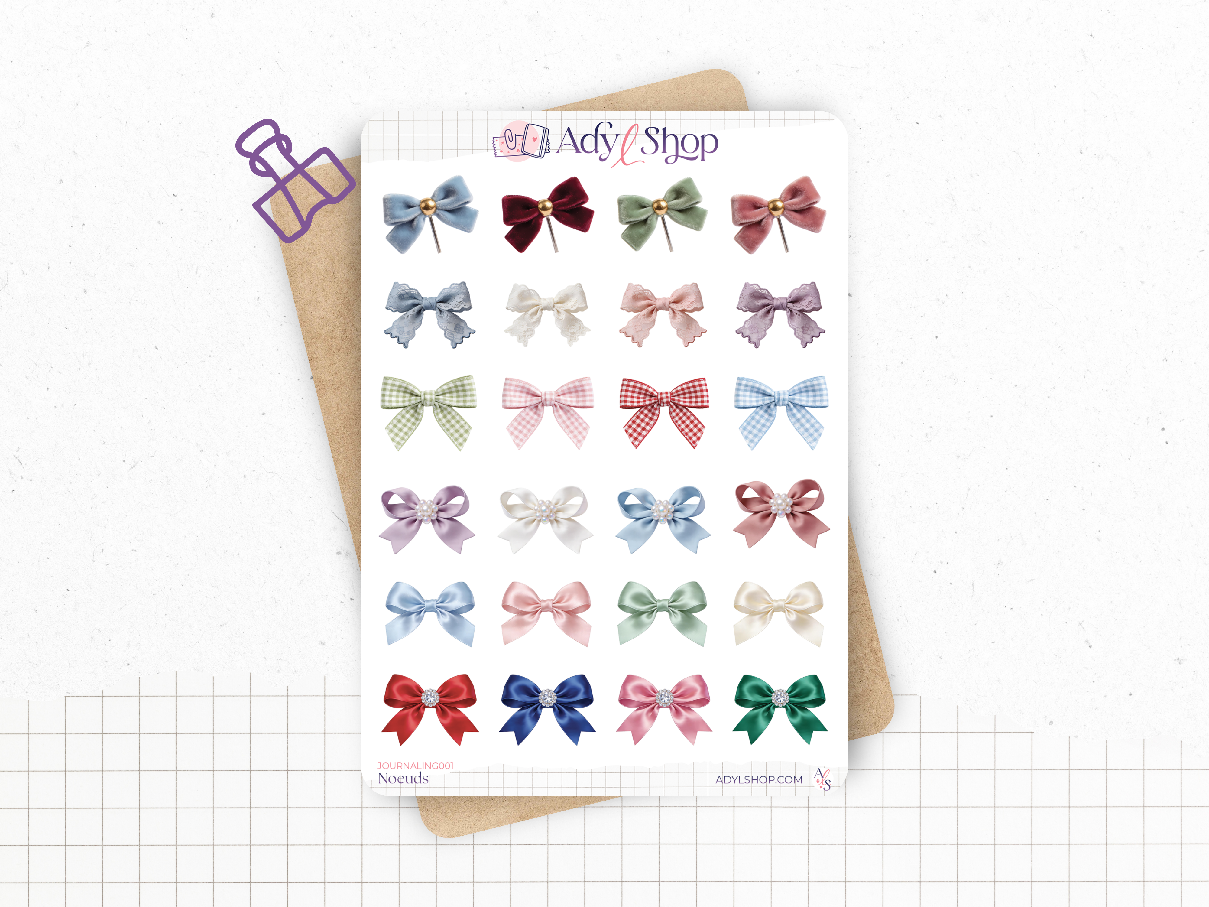 Planche de stickers "Noeuds" - Autocollants pour le journaling