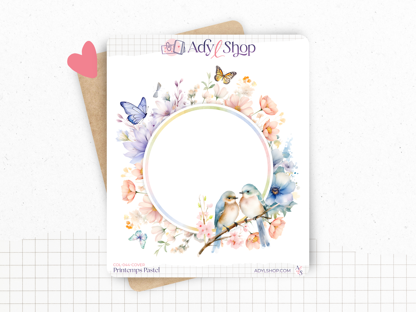 Planches de Stickers "Printemps Pastel" - Autocollants sur le thème du printemps, fleurs, papillons, couleurs pastel -Bullet Journal Planner