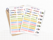 Planches de Stickers "Printemps Pastel" - Autocollants sur le thème du printemps, fleurs, papillons, couleurs pastel -Bullet Journal Planner