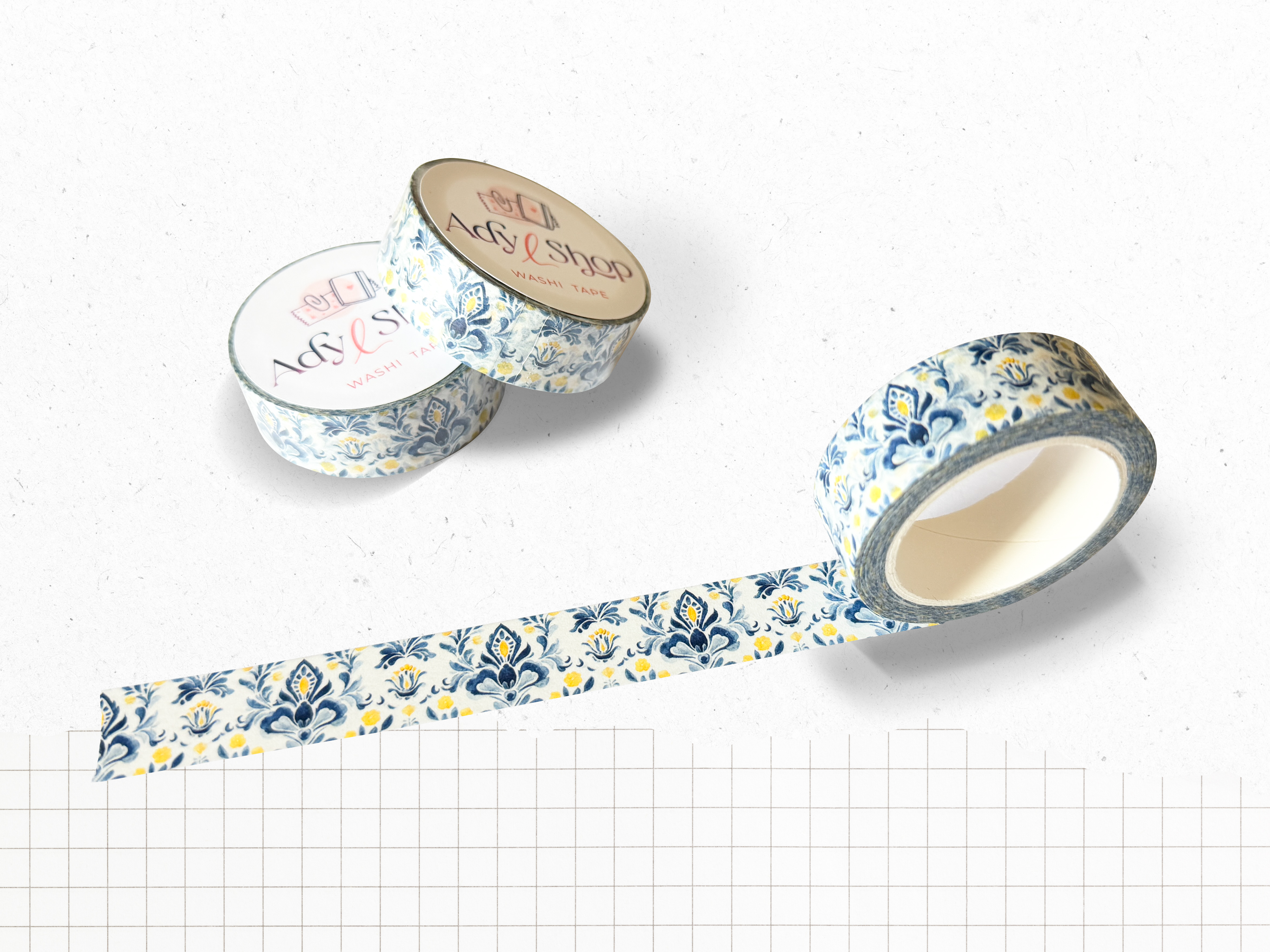 Washi tape "Burgundy Fall" - Roll of decorative adhesive paper (15mm x 10m)