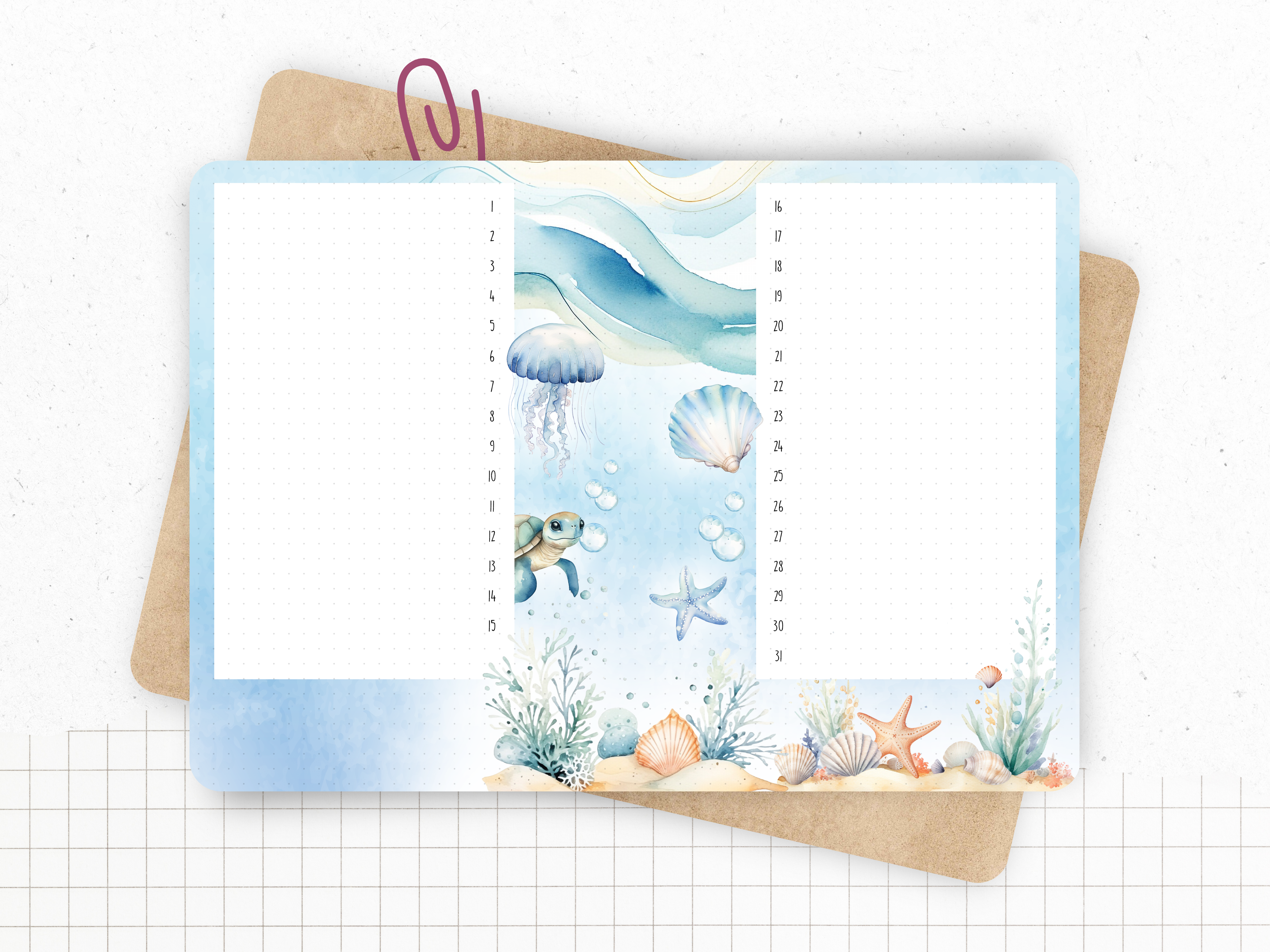 Calendrier "Sous l'Océan"