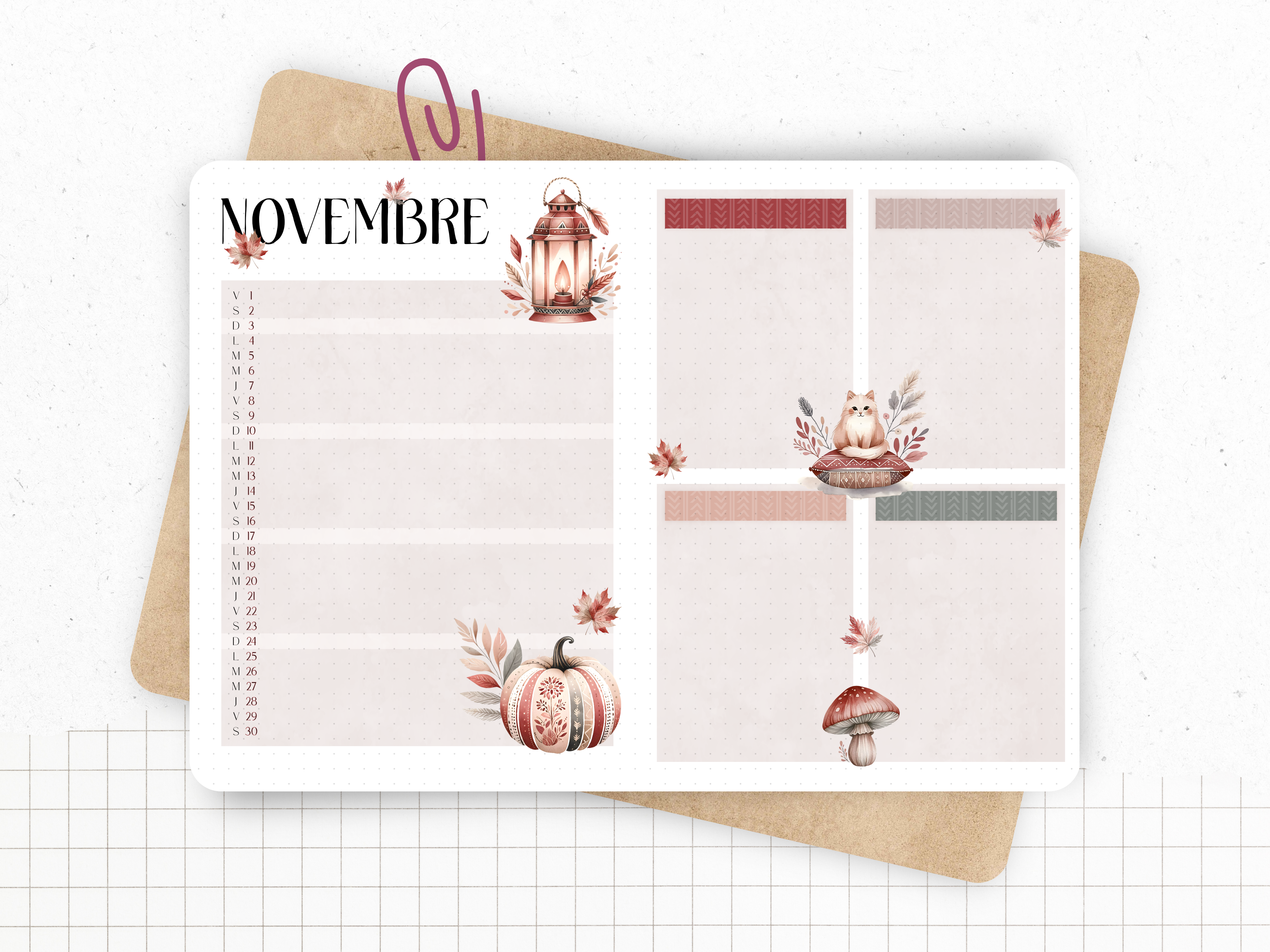 Calendrier "Automne Bohème"