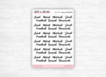 Planche Stickers "Jours de la semaine" calligraphie, écrits à la main - Papier autocollant blanc ou transparent - Bullet Journal, Journaling