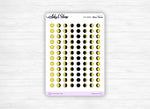 Planche stickers "Phases de la Lune" - 3 styles différents - 96 mini icônes - Cycle lunaire annuel - Bullet Journal & Planner - Journaling