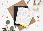 Planche Stickers Palette de Couleurs "Origami" différentes formes géométriques - Couleurs pastel - Bullet Journal & Planner - Journaling