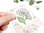 Pack de stickers "Marguerites" - 10 grands stickers fleuris (entre 5 et 8 cm) - Papier mat blanc - Bullet Journal & Planner - Journaling