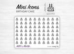 Planche de stickers mini icônes "gâteau d'anniversaire" - Anniversaire, bougies - Mini icon - Planner stickers - Minimal - Bullet Journal