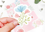 Pack de stickers "Fleurs Sauvages" - 10 grands stickers fleuris (entre 5 et 9 cm) - Papier mat blanc - Bullet Journal & Planner - Journaling