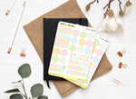 Planche Stickers Palette de Couleurs "Pivoines" différentes formes - Couleurs pastel - Bullet Journal & Planner - Journaling