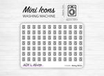 Planche de stickers mini icônes "machine à laver" - lessive, ménage, lave-linge - Mini icon - Planner stickers - Minimal - Bullet Journal