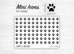 Planche de stickers mini icônes "empreinte d'animal" - Chien, chat, animaux - Mini icon - Planner stickers - Minimal - Bullet Journal