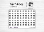 Planche de stickers mini icônes "calendrier" - Rendez-vous, travail, pense-bête - Mini icon - Planner stickers - Minimal - Bullet Journal