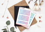 Stickers dates ronds, dégradé de couleurs, différentes couleurs disponibles, Bullet Journal & Planner