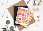 Planche Stickers Palette de Couleurs "Promenade en forêt" différentes formes géométriques - Automne - Bullet Journal /Planner - Journaling