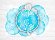 Vinyl sticker "Winter Feather" - Watercolor, blue, Water resistant & Weatherproof - For your laptop, phone, water bottles, journal - 6,5x4cm
