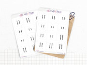 Onglets mensuels autocollants - Différents styles et polices : blanc, noir - 12 mois - Anglais ou Français - Bullet Journal & Planner