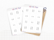 Onglets mensuels autocollants - Différents styles et polices : blanc, noir - 12 mois - Anglais ou Français - Bullet Journal & Planner
