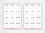 Stickers mini calendriers année 2025, différentes polices, avec ou sans en-têtes - 12 stickers par planche - Bullet Journal & Planner