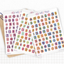 Planche de stickers Alphabet fun & coloré – Lettres formes originales (1,2 cm) | Journaling & Bullet Journal