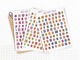 Planche de stickers Alphabet fun & coloré – Lettres formes originales (1,2 cm) | Journaling & Bullet Journal