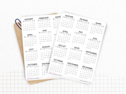 Stickers mini calendriers année 2027, différentes polices, avec ou sans en-têtes - 12 stickers par planche - Bullet Journal & Planner