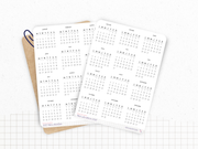 Stickers mini calendriers année 2027, différentes polices, avec ou sans en-têtes - 12 stickers par planche - Bullet Journal & Planner