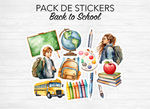 Planches de Stickers "Back to School" - Autocollants : rentrée scolaire, école, papeterie, art - Page de couverture - Bullet Journal/Planner