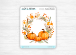 Sticker sheets - "Colors of Fall" - Watercolor illustrations : autumn, pumpkin, leaves, coffee - Bullet Journal / Planner sticker sheet
