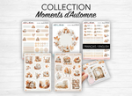 Full collection of stickers - "Fall Moments" - Watercolor illustrations : autumn, cozy vibe, soft colors - Bullet Journal / Planner sticker sheet