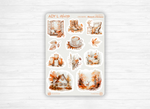 Sticker sheets - "Fall Moments" - Watercolor illustrations : autumn, cozy vibe, soft colors - Cover page - Bullet Journal / Planner sticker sheet