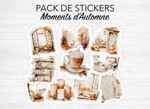 Sticker sheets - "Fall Moments" - Watercolor illustrations : autumn, cozy vibe, soft colors - Days of the week - Bullet Journal / Planner sticker sheet