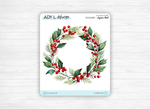 Collection de Planches de Stickers "Joyeux Noël" - Autocollants sur le thème de Noël, hiver, père Noël, cadeaux, houx, fêtes - Bullet Journal/Planner