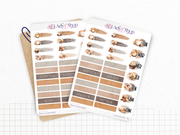 Planches de Stickers "Pause Gourmande" - Autocollants sur le thème de la gourmandise, café, chocolat, cupcake, cozy - Bullet Journal/Planner